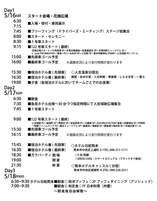 当日のタイムスケジュール